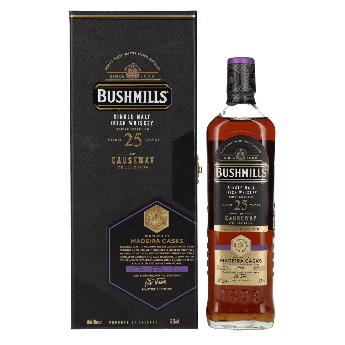Bushmills THE CAUSEWAY COLLECTION Single Malt Madeira Casks 1996 50.3% ABV 0.7l in a gift box