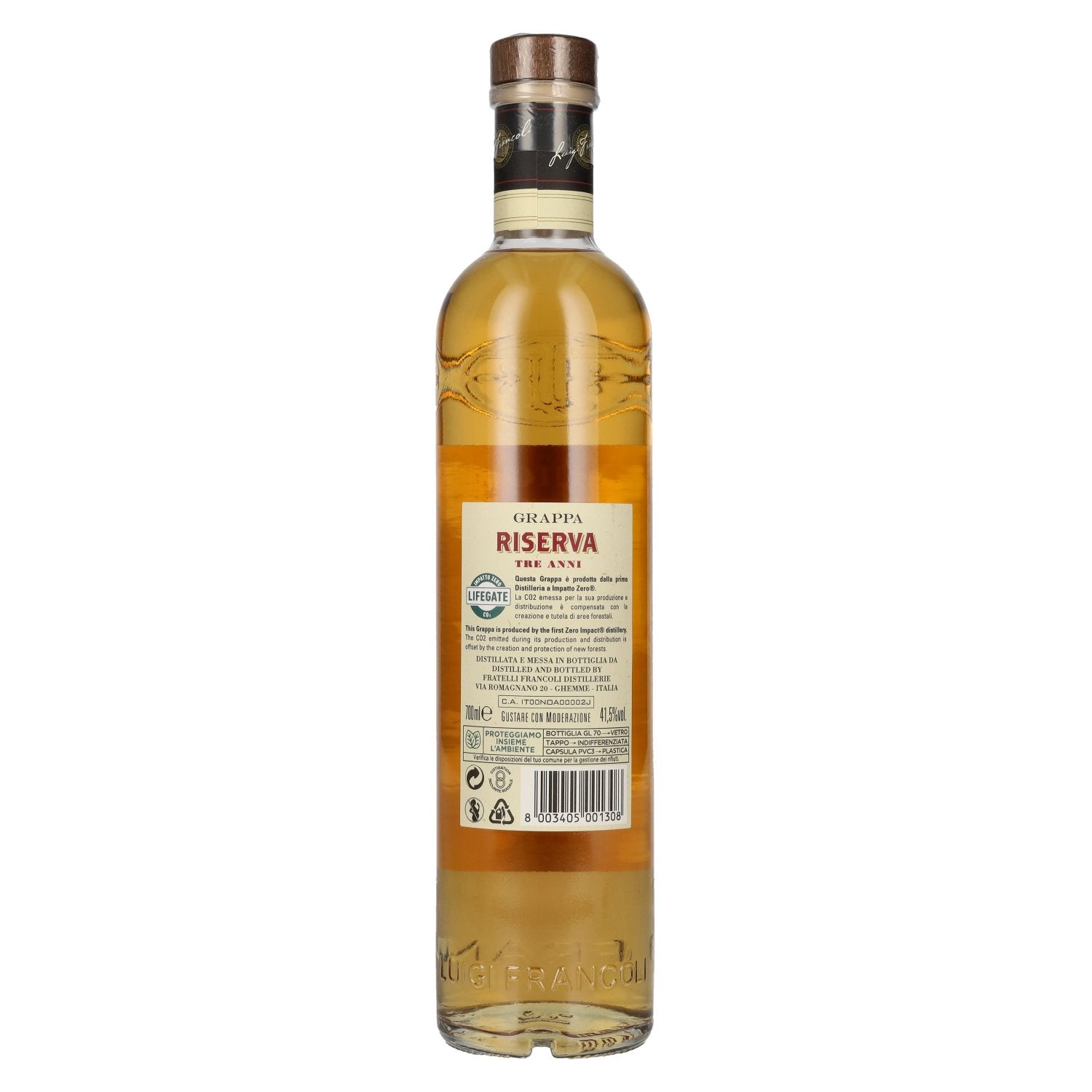 Luigi Francoli 3 Anni RISERVA Grappa del Piemonte 41,5% Vol. 0,7l