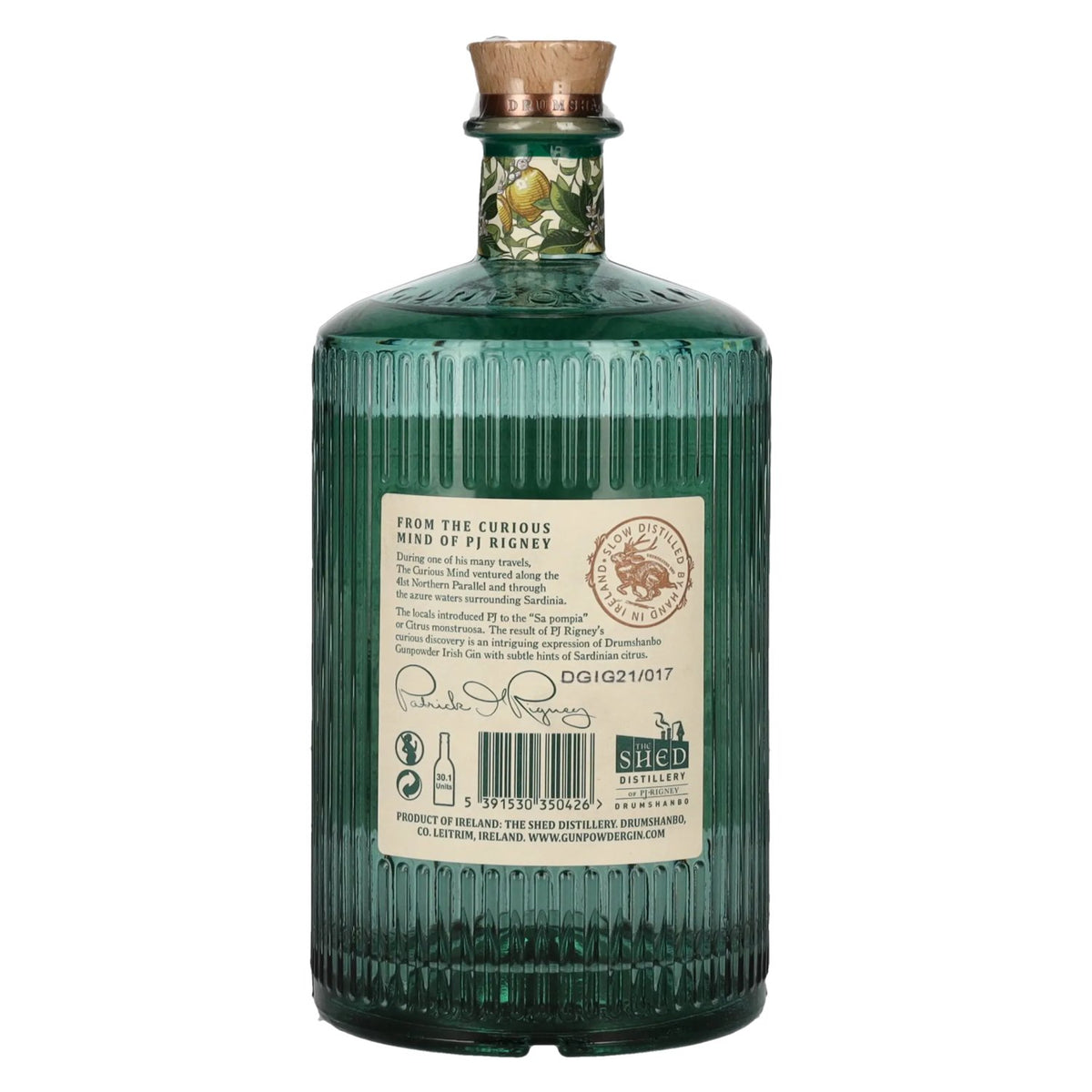Drumshanbo Gunpowder Irish Gin with Sardinian Citrus 43% ABV 0.7l