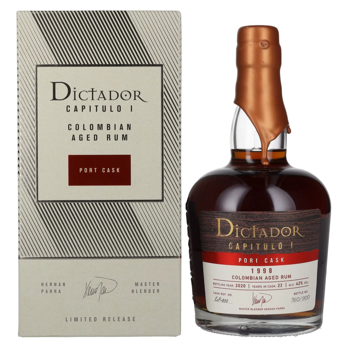 Dictador CHAPTER I 22-Year-Old Old Port Cask Colombian Aged Rum 1998 42% vol. 0.7 l in a gift box