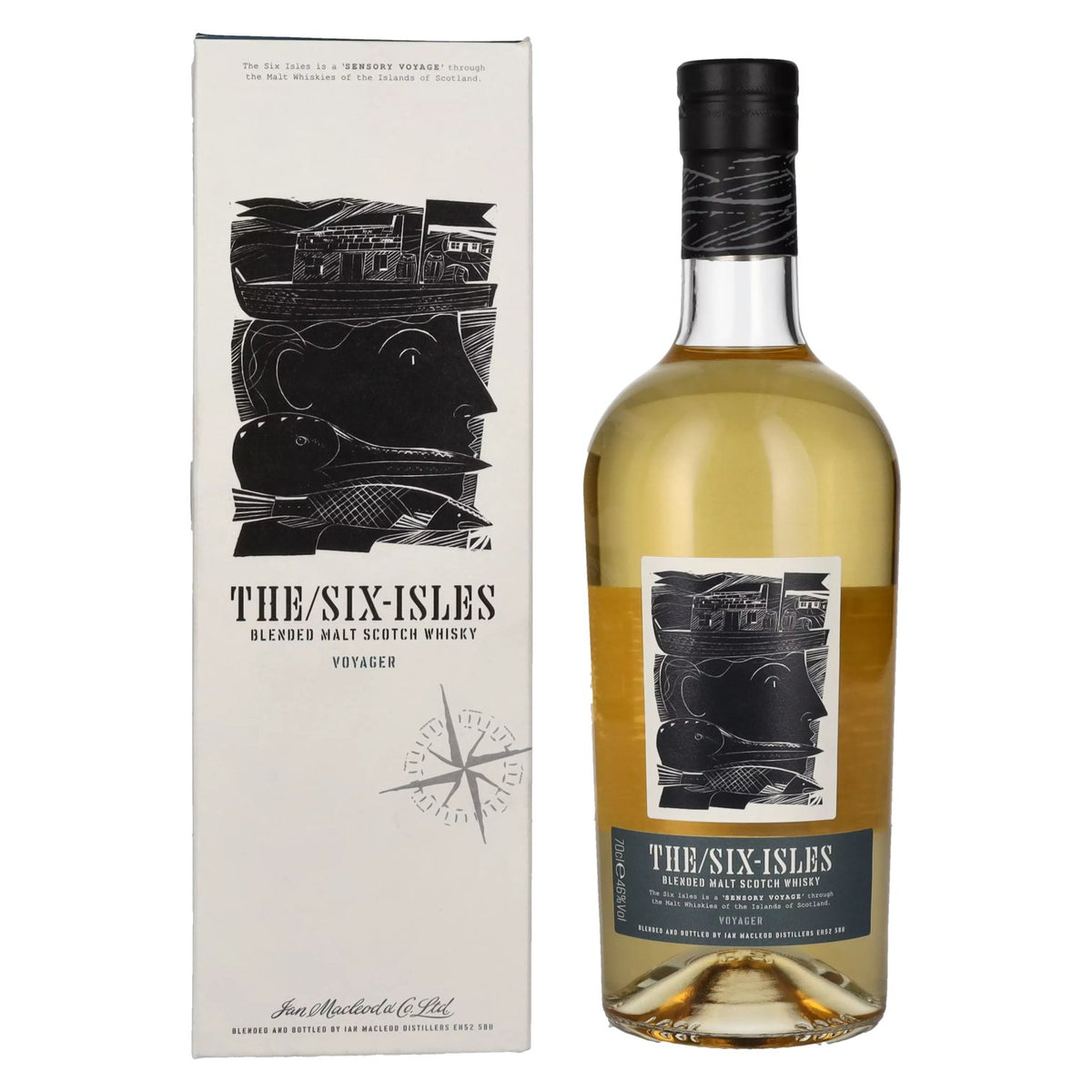 The Six Isles Whisky Blended Malt Scotch Whisky VOYAGER 46% vol. 0,7 l in geschenkverpakking