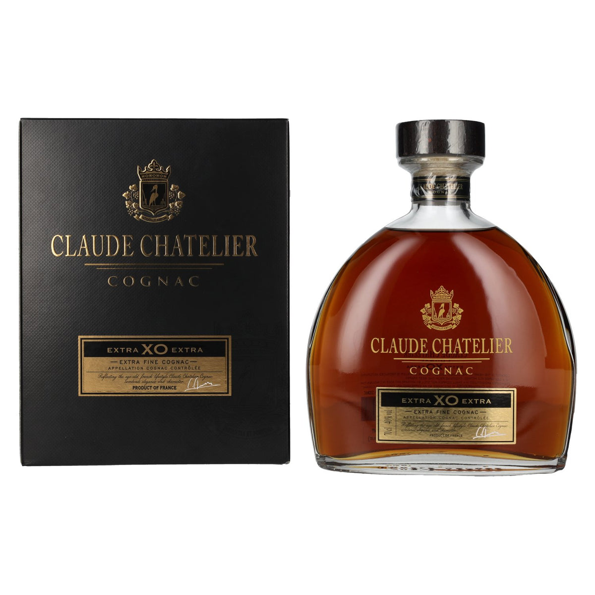 Claude Chatelier Cognac Extra XO Extra Fine, 40 % vol., 0,7 l, dans un coffret cadeau