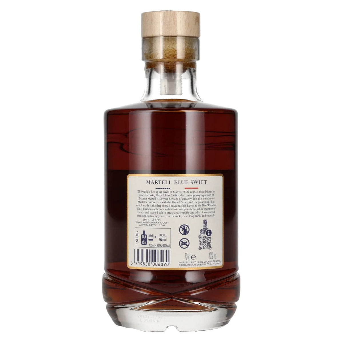 Martell Blue Swift Spirit Drink 40% ABV 0.7 l