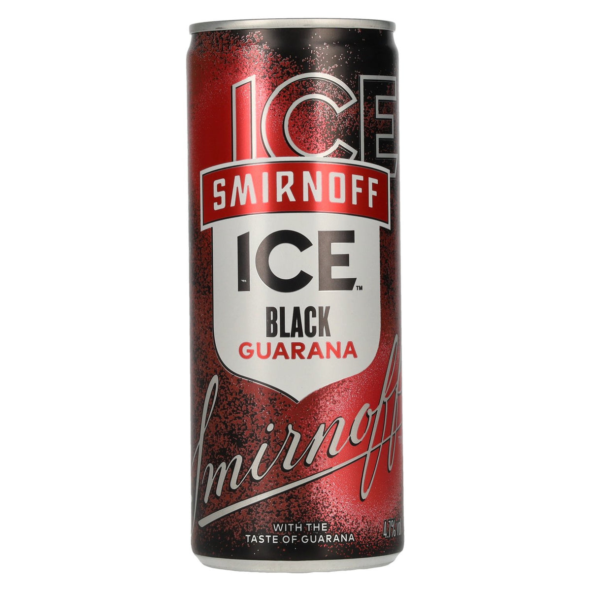 Smirnoff ICE Black Guarana 4.7% ABV, 12 x 0.25l tins, deposit required