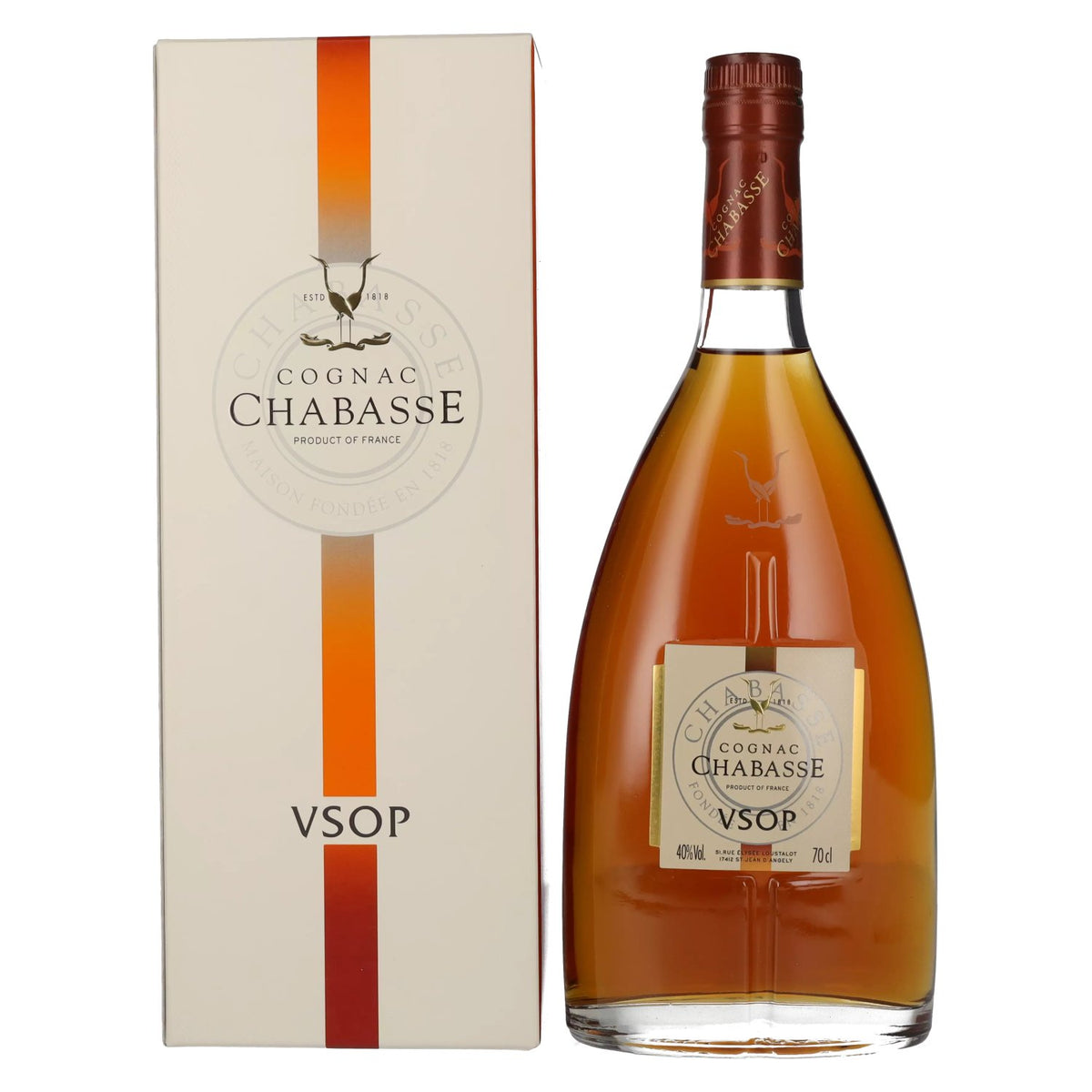 Cognac Chabasse VSOP 40% vol. 0,7 l in geschenkverpakking