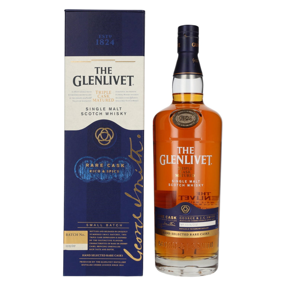 The Glenlivet RARE CASK Small Batch nr. 9378/018 40% vol. 1 l in geschenkverpakking