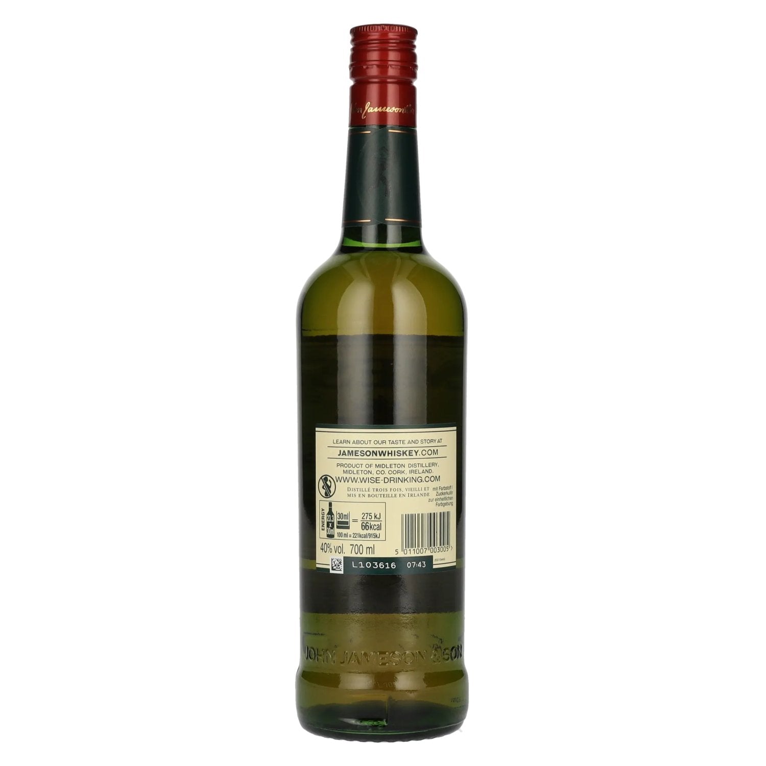Jameson Triple Distilled Irish Whiskey 40% Vol. 0,7l
