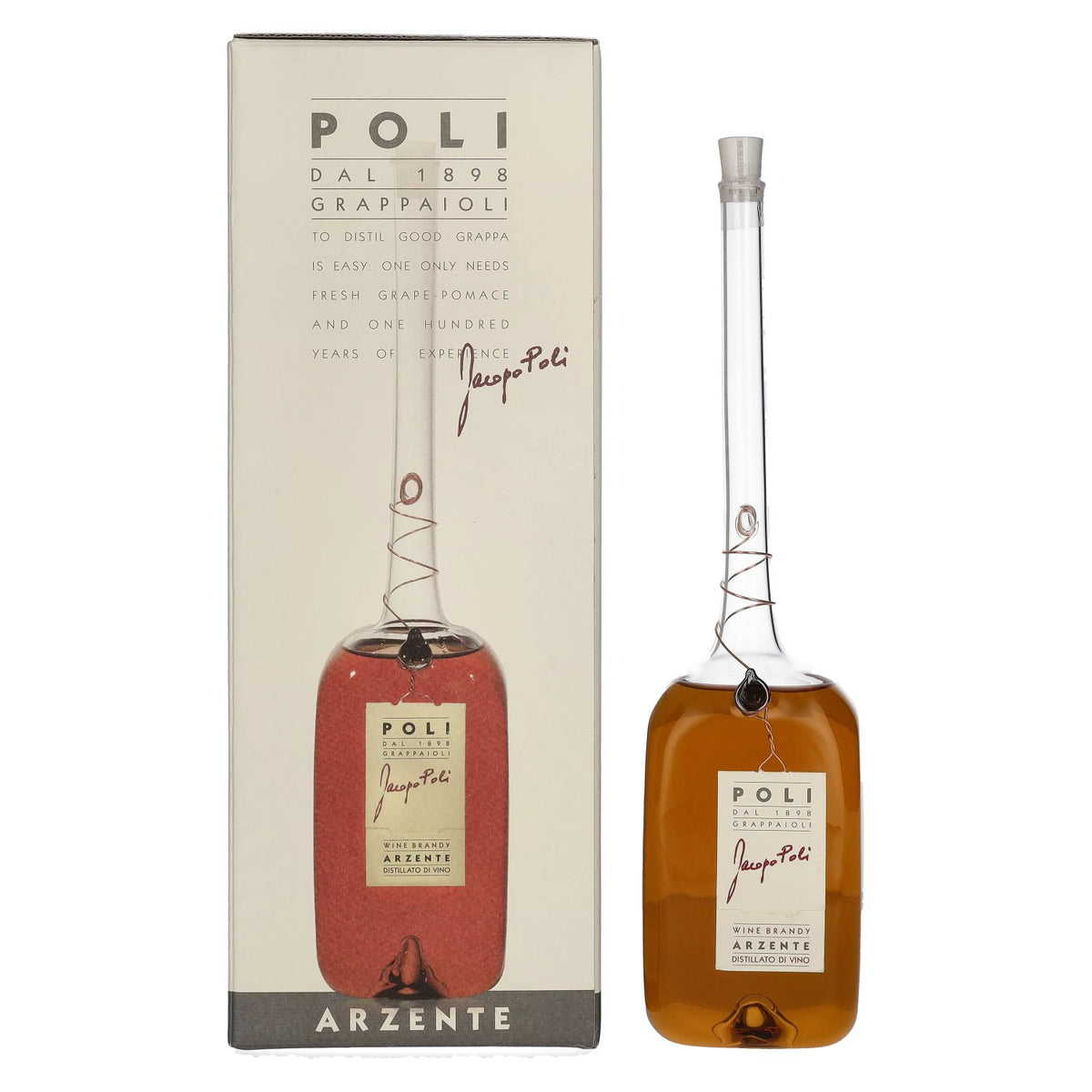 Poli Wine Brandy Arzente 40% vol. 0,5 l in geschenkverpakking