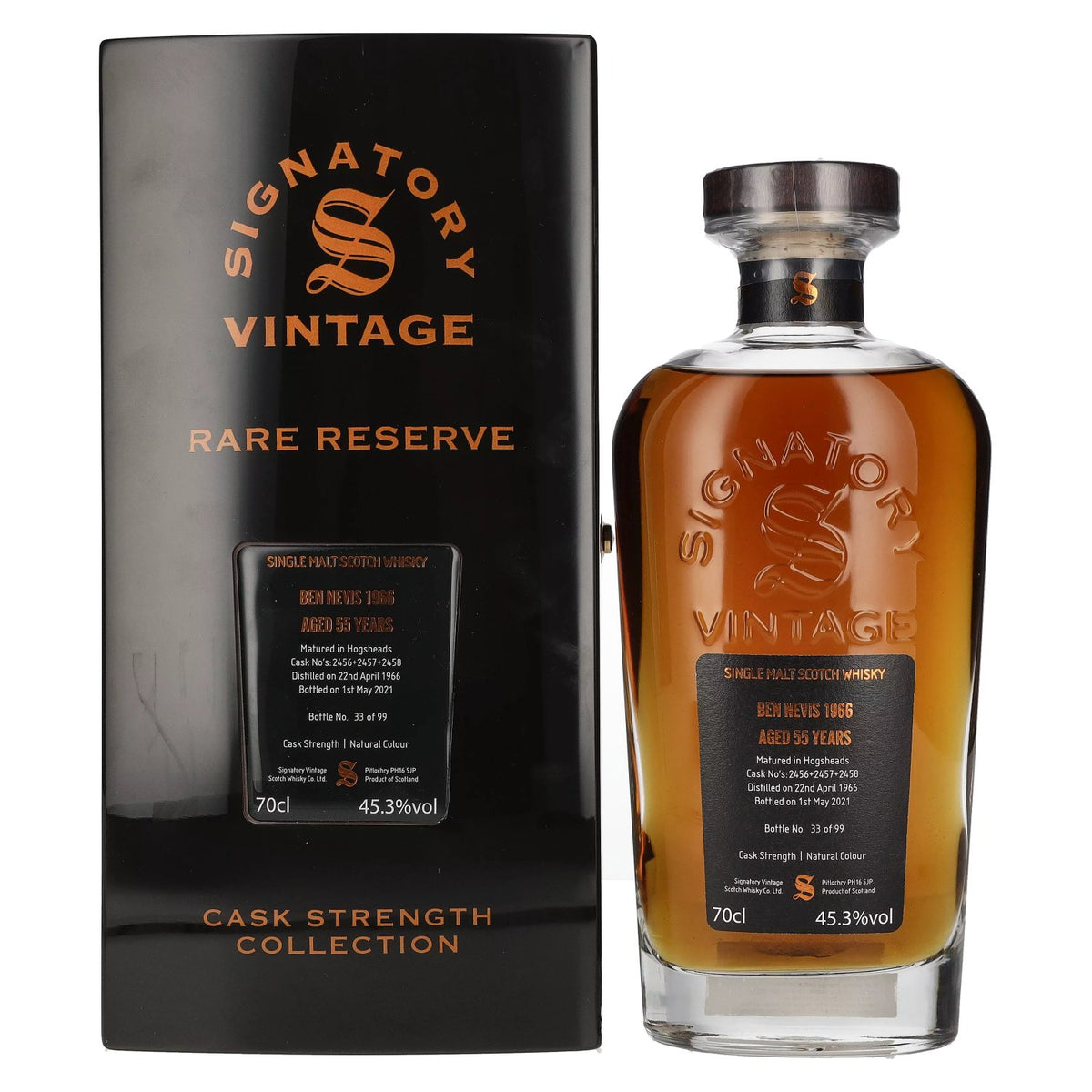 Signatory Vintage Ben Nevis 55 Years Old RARE RESERVE Cask Strength 1966 45.3% vol. 0.7 l in a wooden box