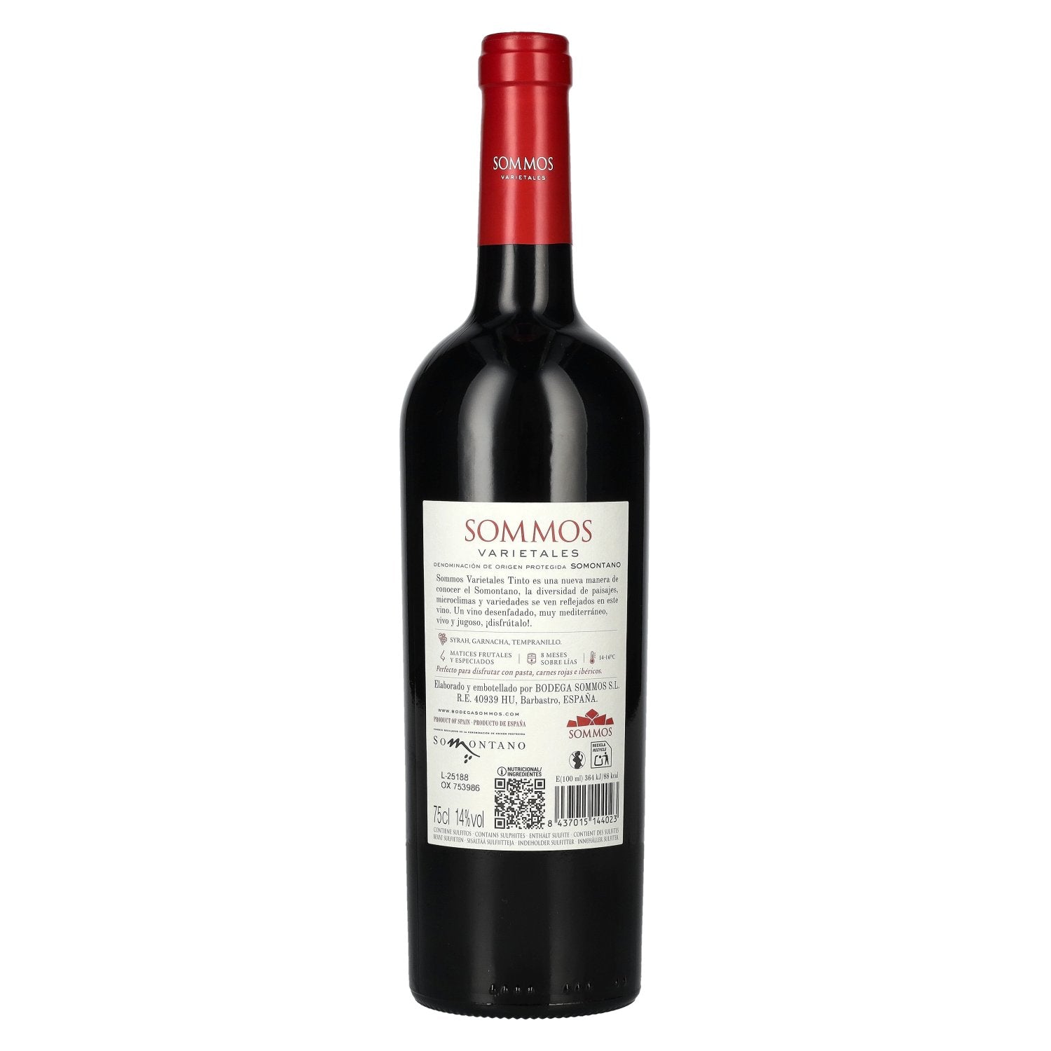 SOMMOS Varietales Somontano D.O.P 2022 14% Vol. 0,75l