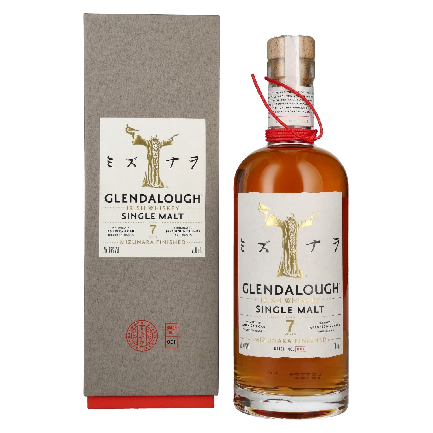 Glendalough 7 Years Old MIZUNARA FINISHED Batch No. 001 46% Vol. 0,7l en boîte cadeau
