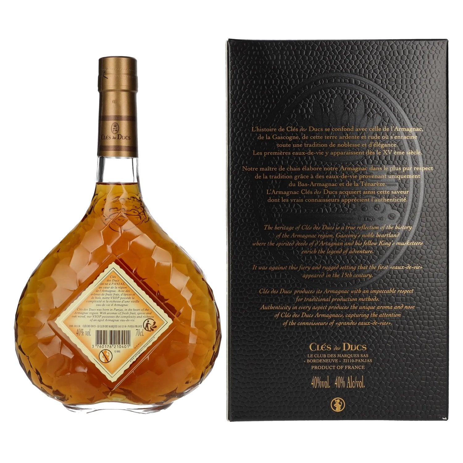 Clés des Ducs Vieil Armagnac V.S.O.P. 40% vol. 0,7l en coffret cadeau