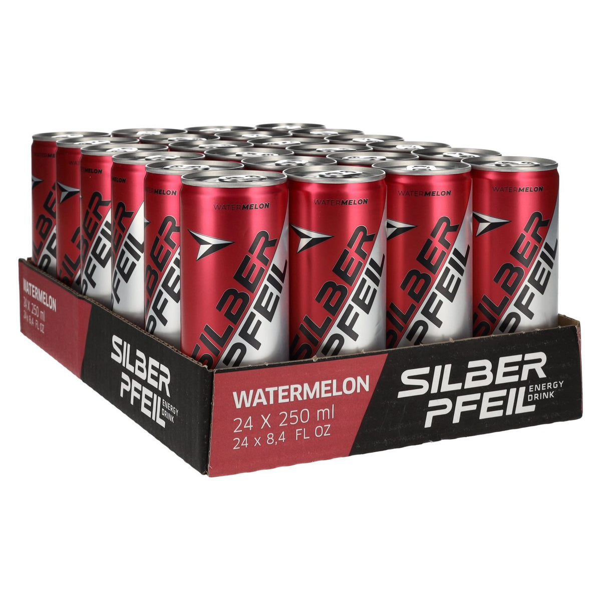 SILBERPFEIL Energy Drink WATERMELON 24 x 0.25-litre tins (deposit)