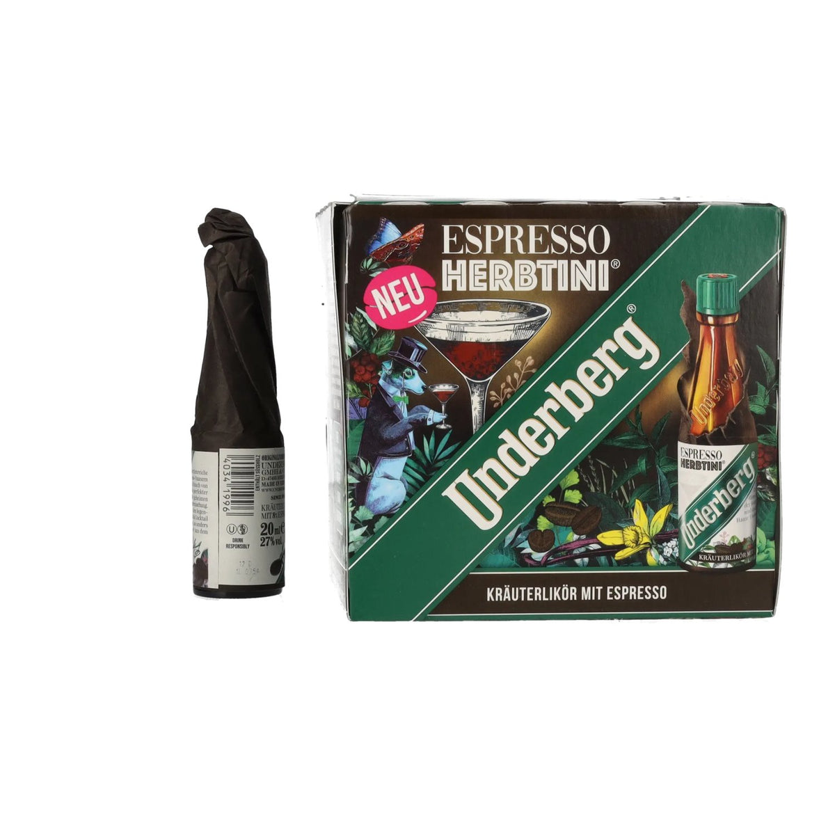 Underberg Espresso Herbtini 27% ABV 12 x 0.02 l