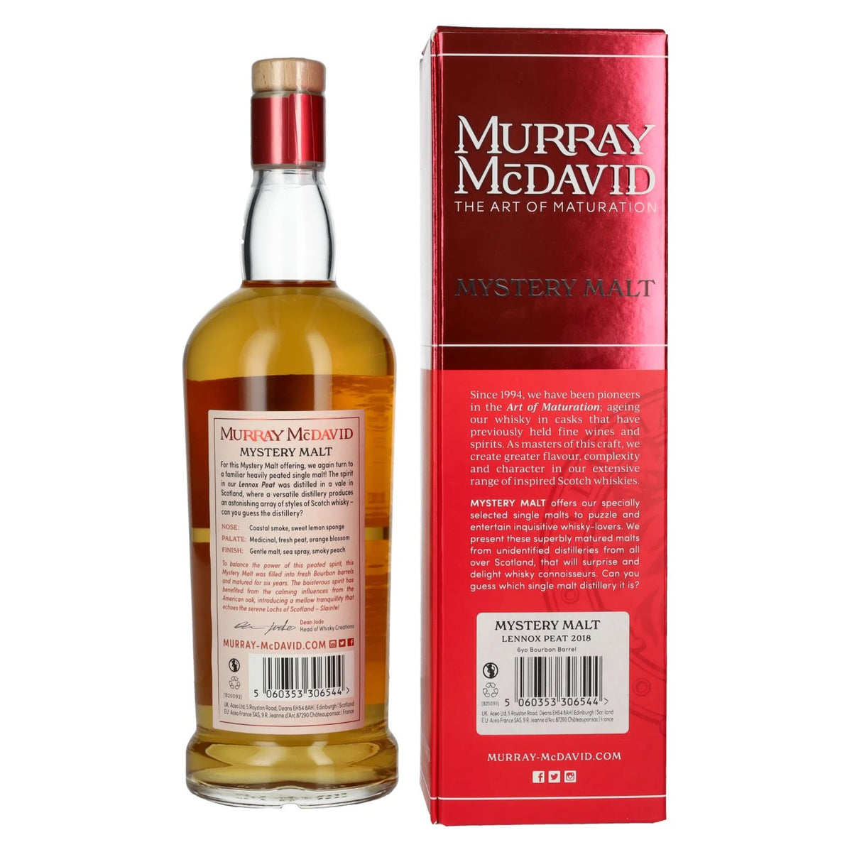 Murray McDavid BENCHMARK 6 Years Old LENNOX PEAT Bourbon Barrel Finish 2018 56,3% Vol. 0,7l in Geschenkbox