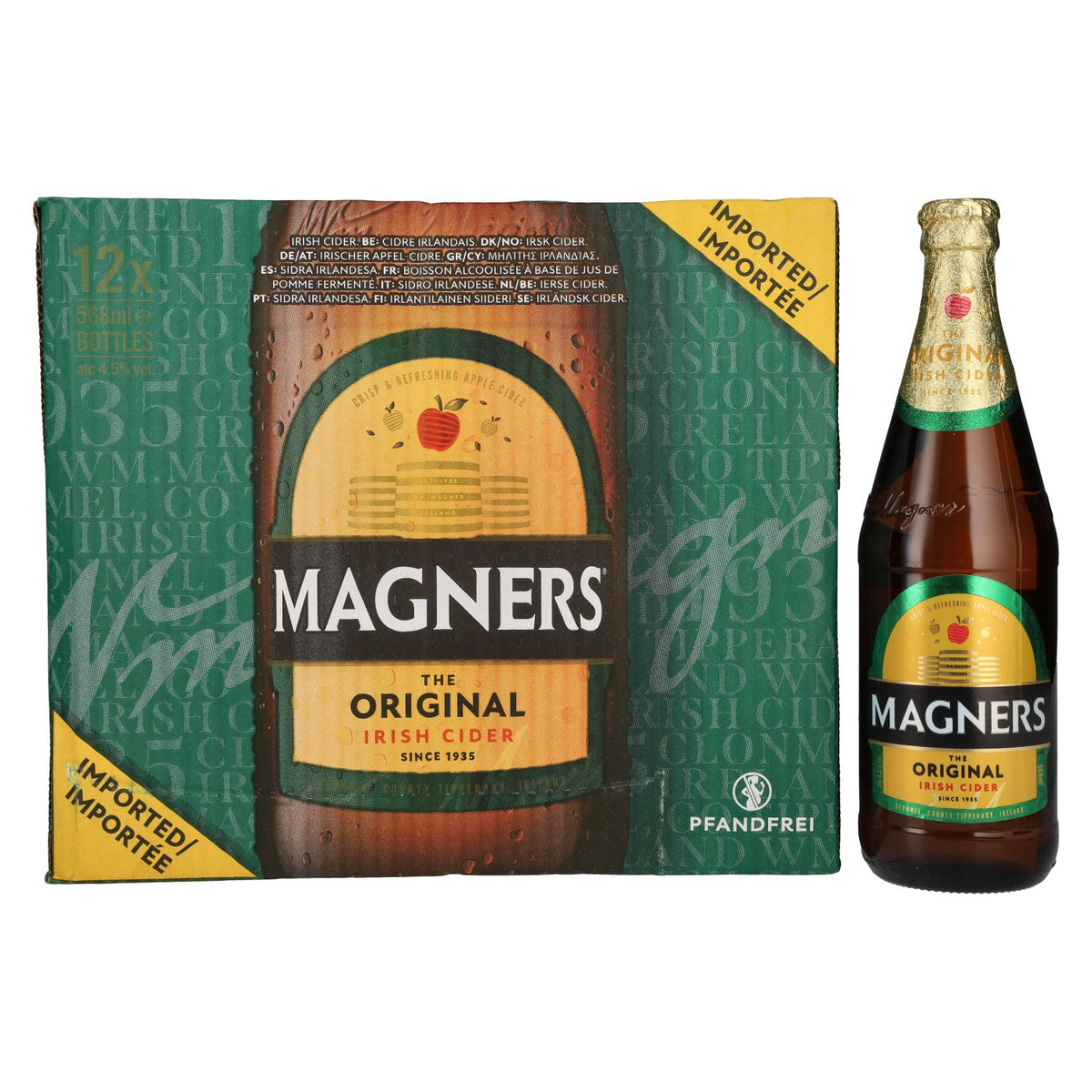 Cidre irlandais Magners ORIGINAL 4,5 % vol. 12 x 0,568 l