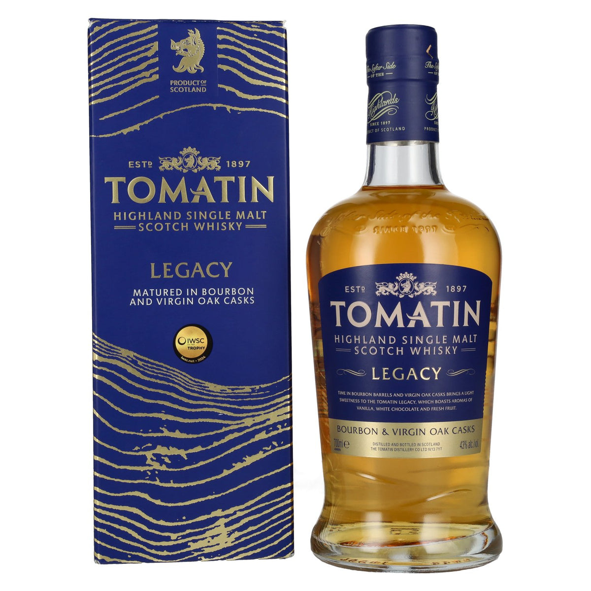 Tomatin Legacy Highland Single Malt Scotch Whisky 43% ABV, 0.7 l, in a gift box