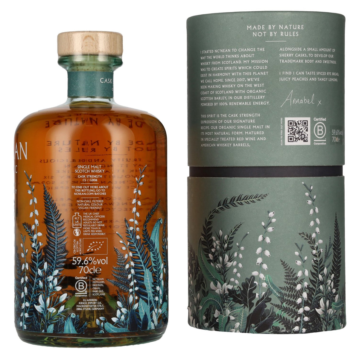 NC'NEAN ORGANIC Cask Strength Single Malt Scotch Whisky Batch CS/GD06 59,6% Vol. 0,7l in Geschenkbox