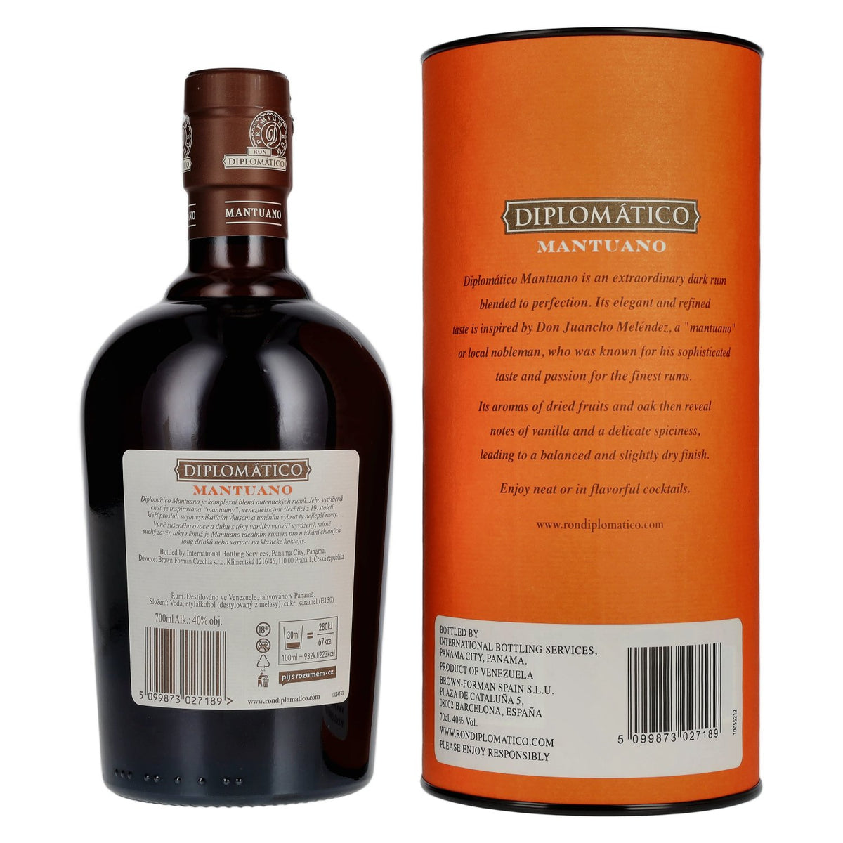Diplomático Mantuano Extra Añejo Rum 40% vol. 0.7 l in a gift box