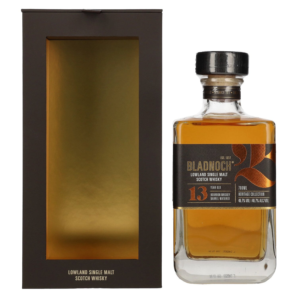 Bladnoch 13 Years Old Lowland Single Malt Bourbon Cask 46.7% ABV 0.7l in a gift box