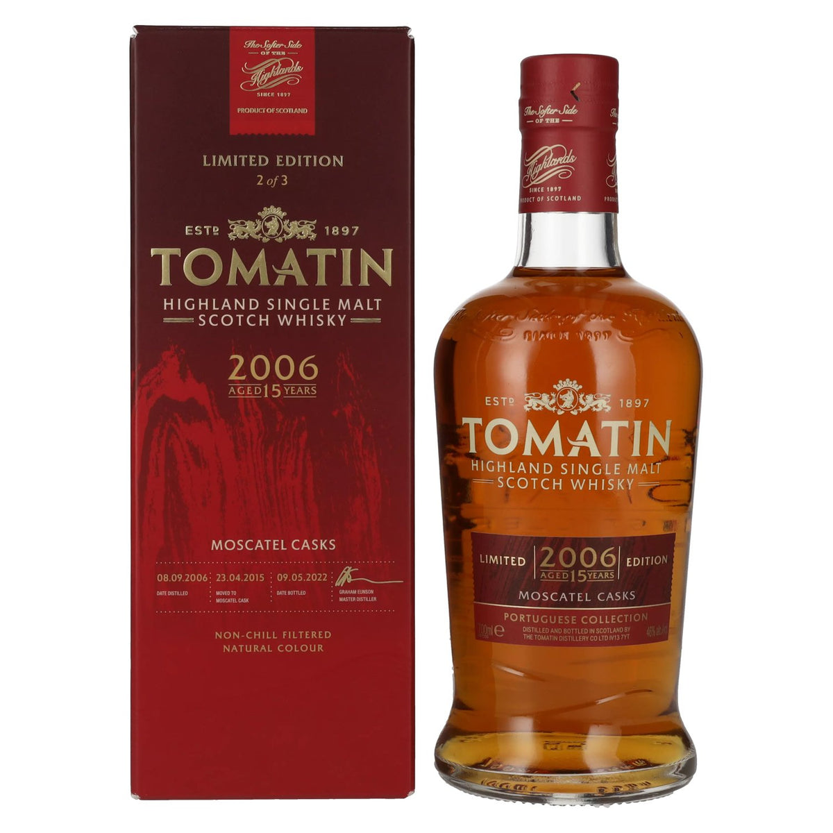 Tomatin 15 Years Old Portuguese Collection MOSCATEL CASKS 2006 46% vol. 0.7 l in a gift box