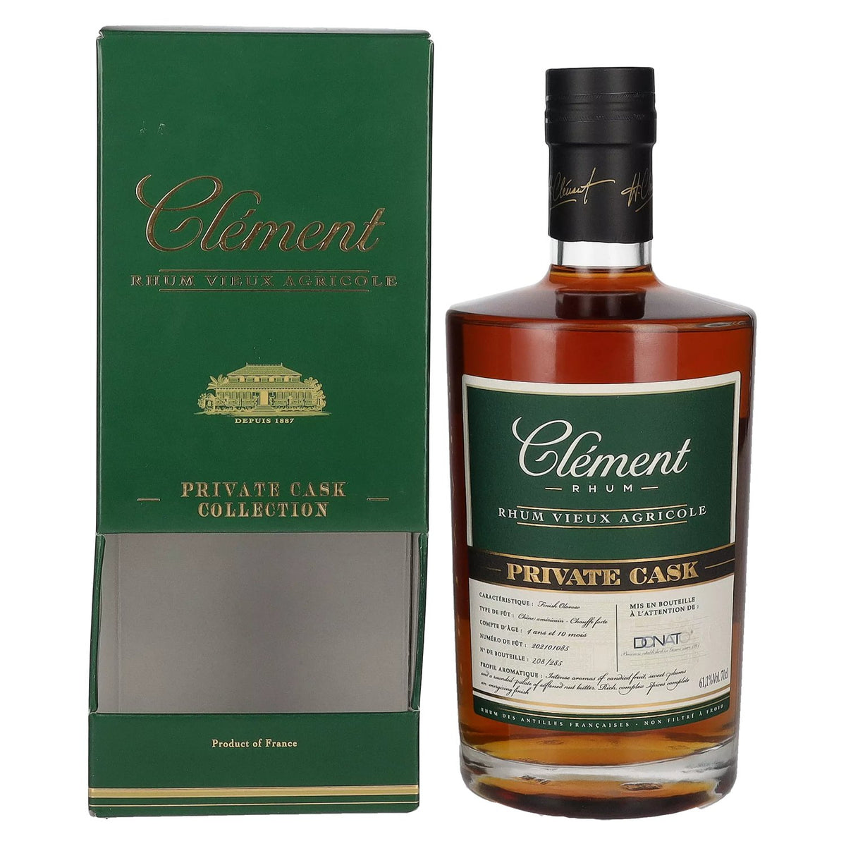 Clément Rhum Vieux Agricole PRIVATE CASK Oloroso 61,1 % vol., 0,7 l, dans un coffret cadeau