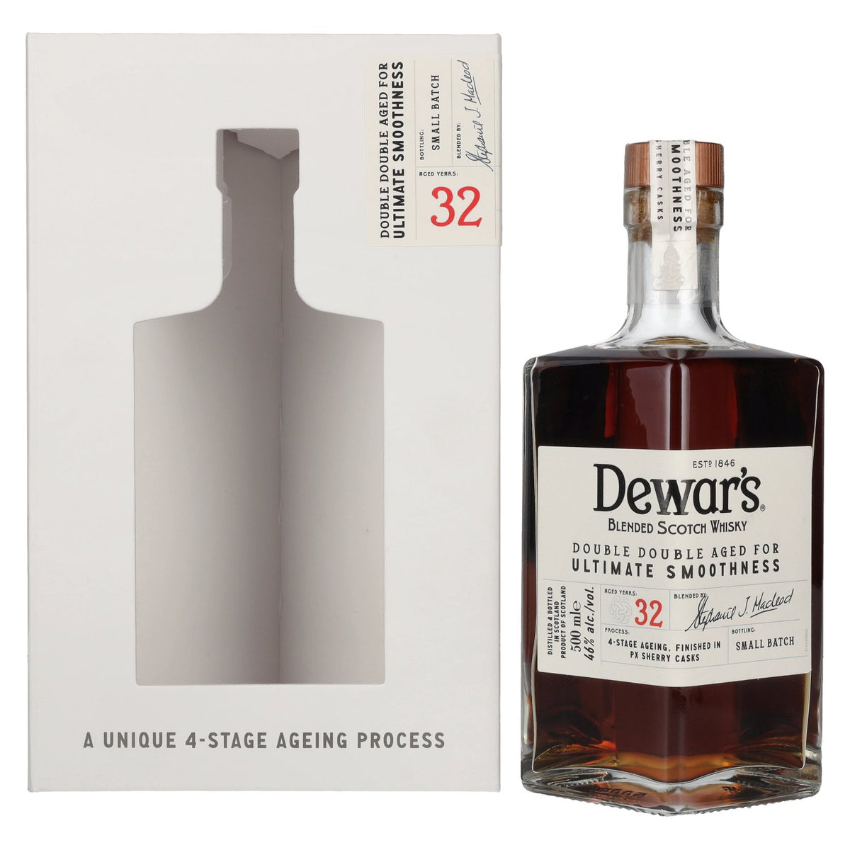 Dewar's 32 Years Old Double Double Aged Blended Scotch Whisky, 46% vol., 0.5 l, in a gift box
