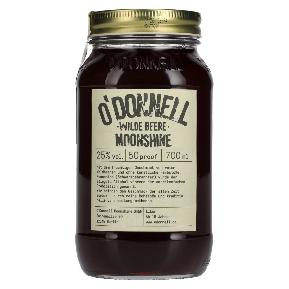 Liqueur O'Donnell Moonshine « WILDE BEERE » 25 % vol. 0,7 l