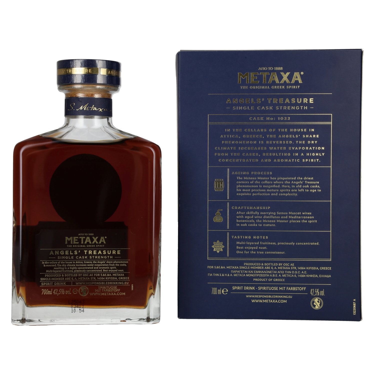 Metaxa Angels' Treasure Single Cask Strength 42,5% Vol. 0,7l in Geschenkbox