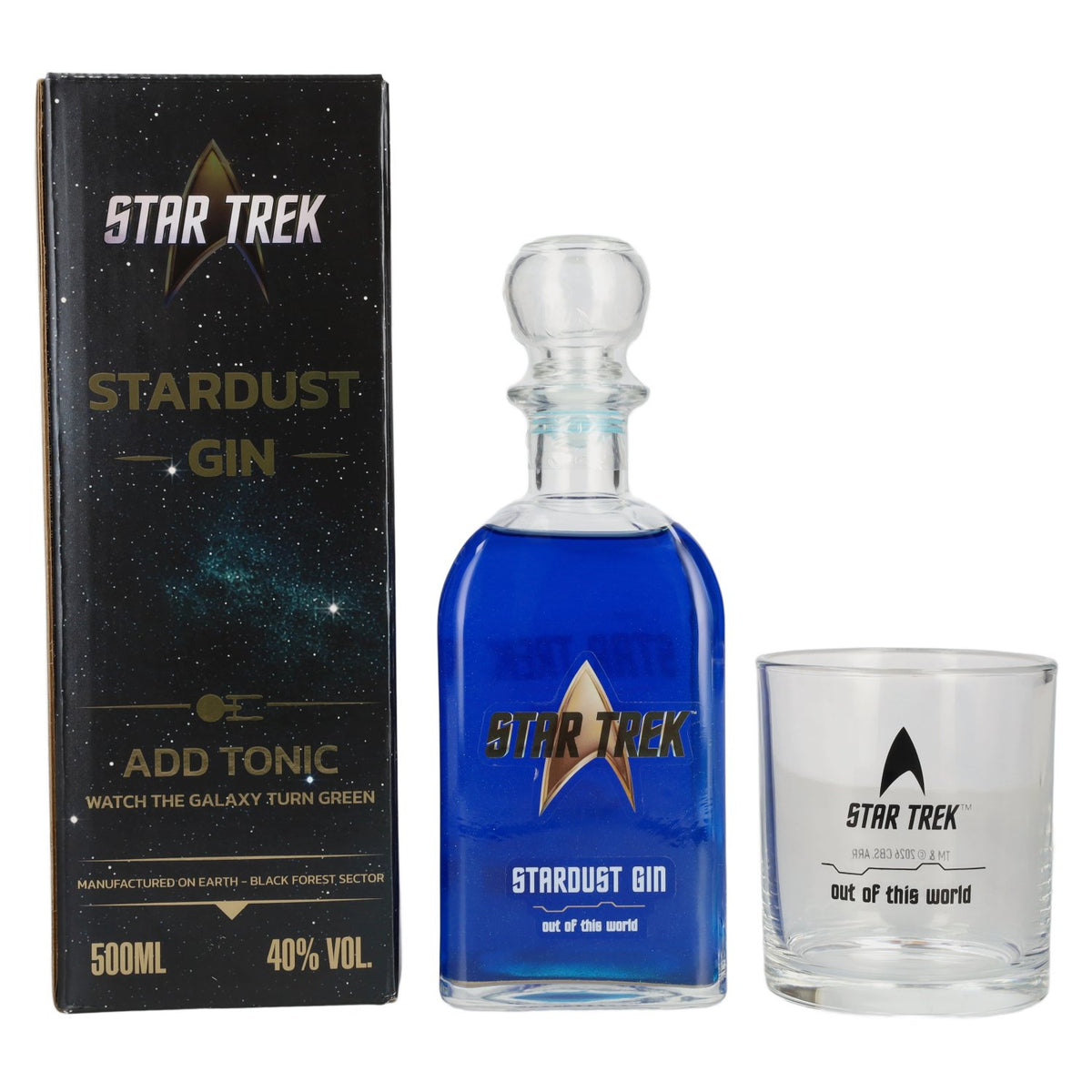 V-Sinne Black Forest STAR TREK Stardust Gin 40% ABV, 0.5l, in a gift box with a glass