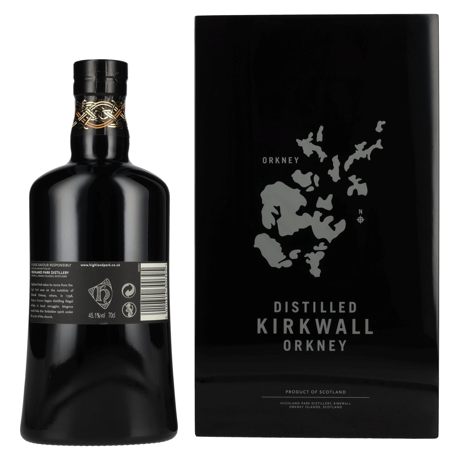 Highland Park THORFINN Single Malt Scotch Whisky 45,1% vol. 0,7l dans une caisse en bois