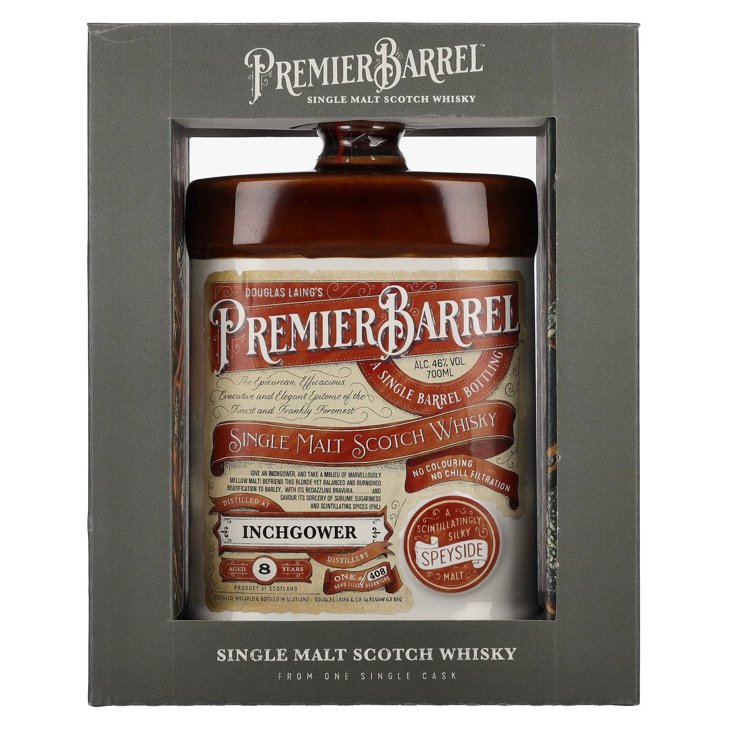 Douglas Laing PREMIER BARREL Inchgower 8 Years Old Single Malt 46% Vol. 0,7l in geschenkverpakking