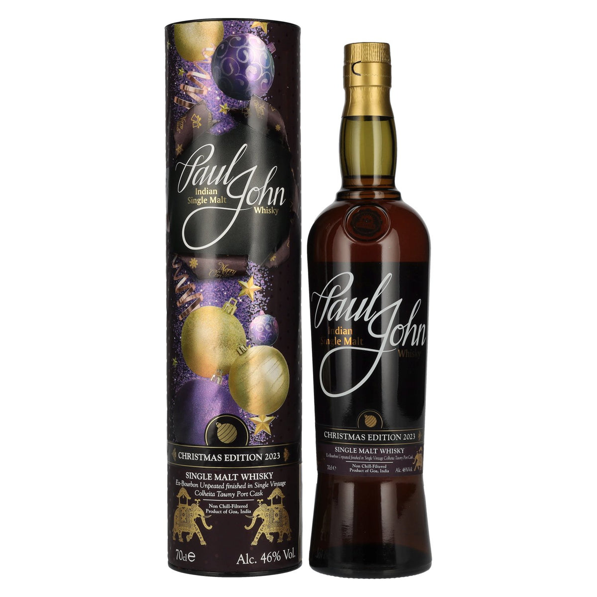 Paul John CHRISTMAS EDITION Indian Single Malt Whisky 2023 46% ABV 0.7l in a gift box