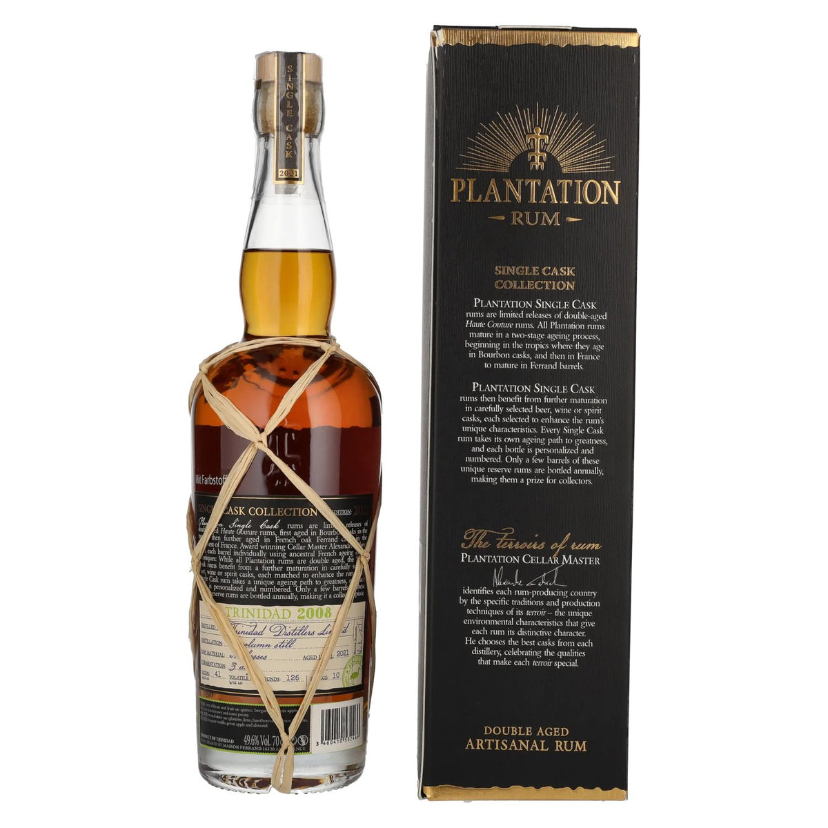 Plantation Rum Trinidad 2008 Chardonnay Maturation Edition 2021 49.6% ABV 0.7l in a gift box
