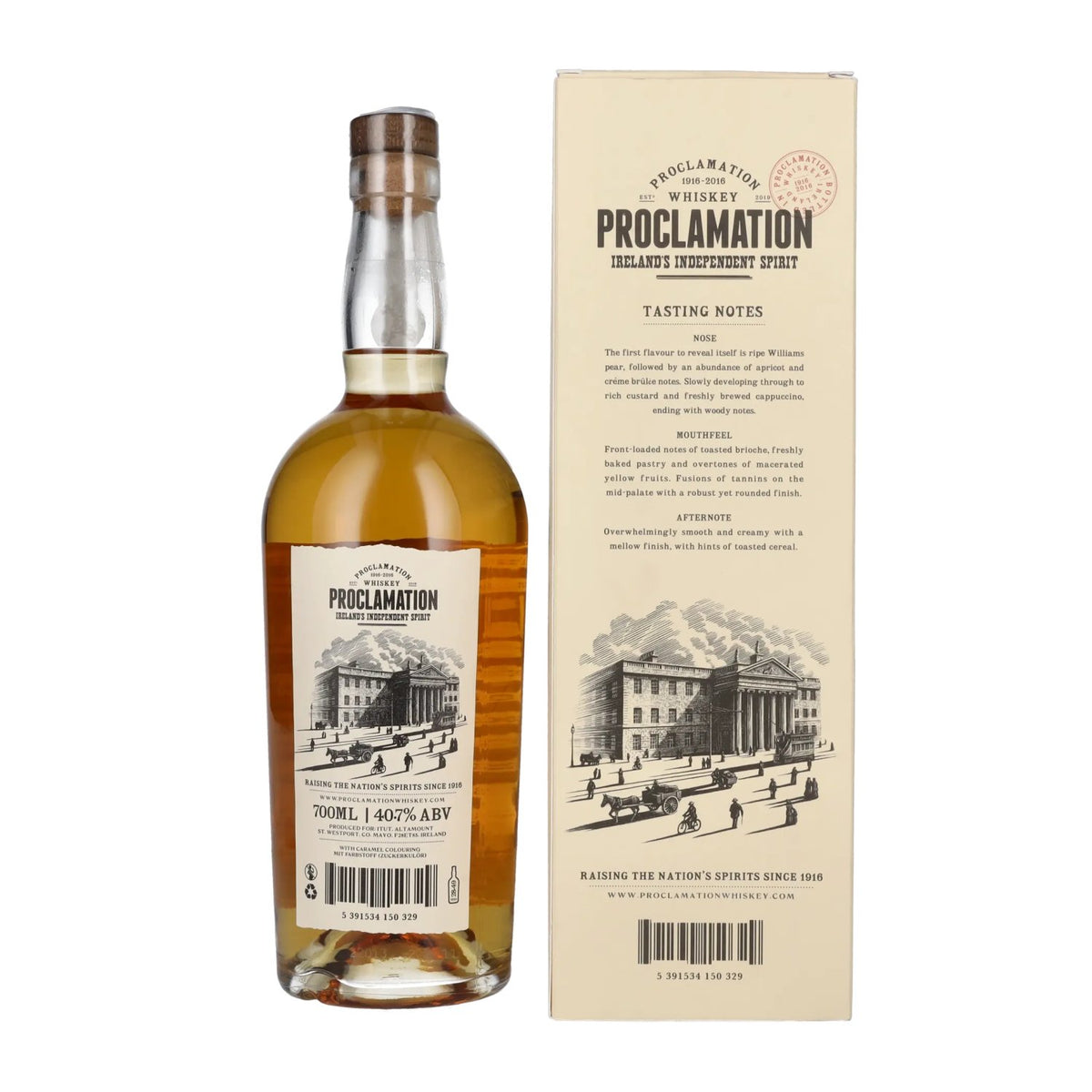 Proclamation Blended Irish Whiskey 40,7% Vol. 0,7l in Geschenkbox mit Glas