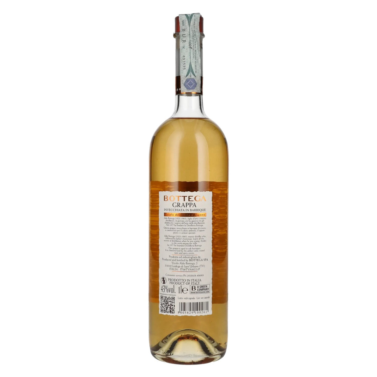 Bottega Grappa Aldo Barricata 43% vol. 1 l