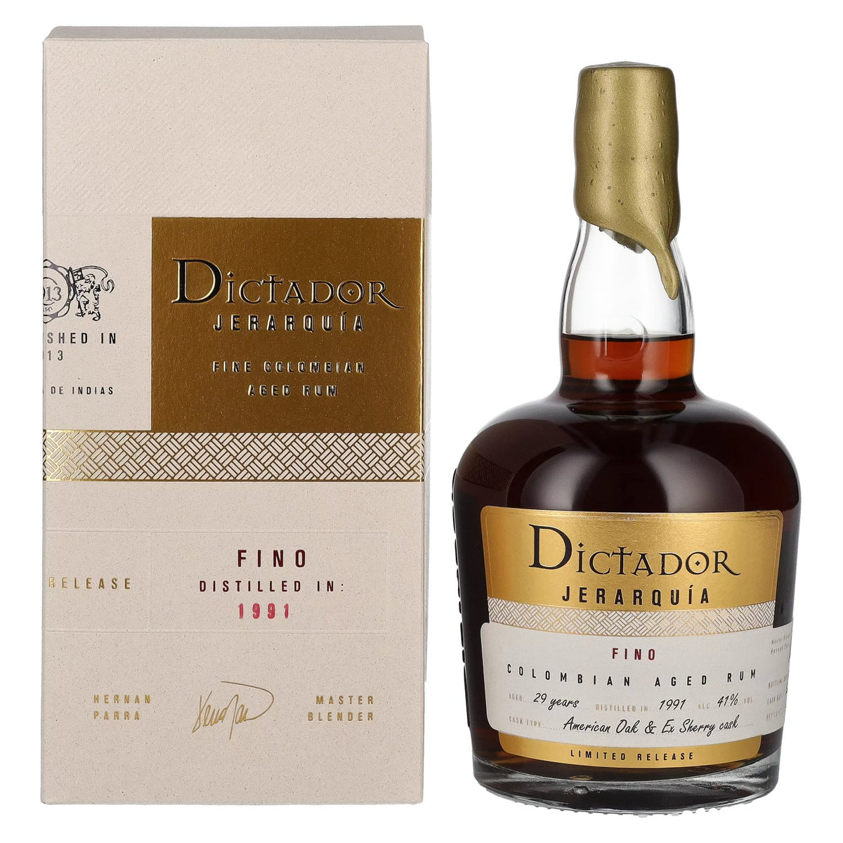 Rhum Dictador JERARQUÍA 29 ans d'âge FINO 1991, 41 % vol., 0,7 l, dans un coffret cadeau