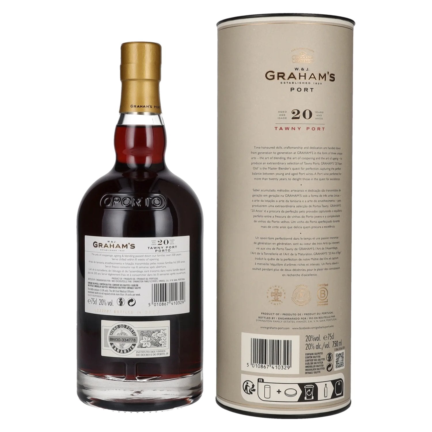 W. &amp; J. Graham's Tawny Port 20 Years Old 20% Vol. 0,75l in geschenkverpakking