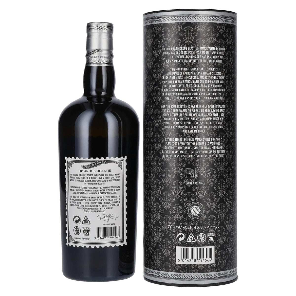 Douglas Laing Timorous Beastie Highland Blended Malt 46,8% vol. 0,7 l in geschenkverpakking