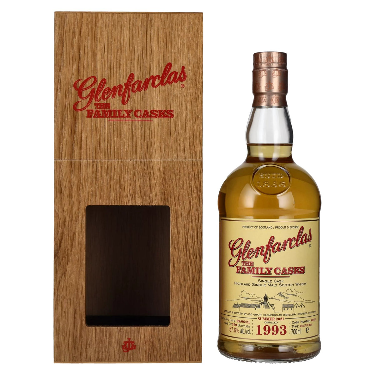 Glenfarclas THE FAMILY CASKS Single Cask SUMMER 2021 4th Fill Butt 1993 57.6% vol. 0.7l in a wooden box
