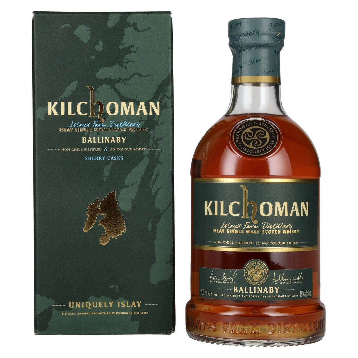 Kilchoman BALLINABY, whisky single malt d'Islay, 46 % vol., 0,7 l, dans un coffret cadeau