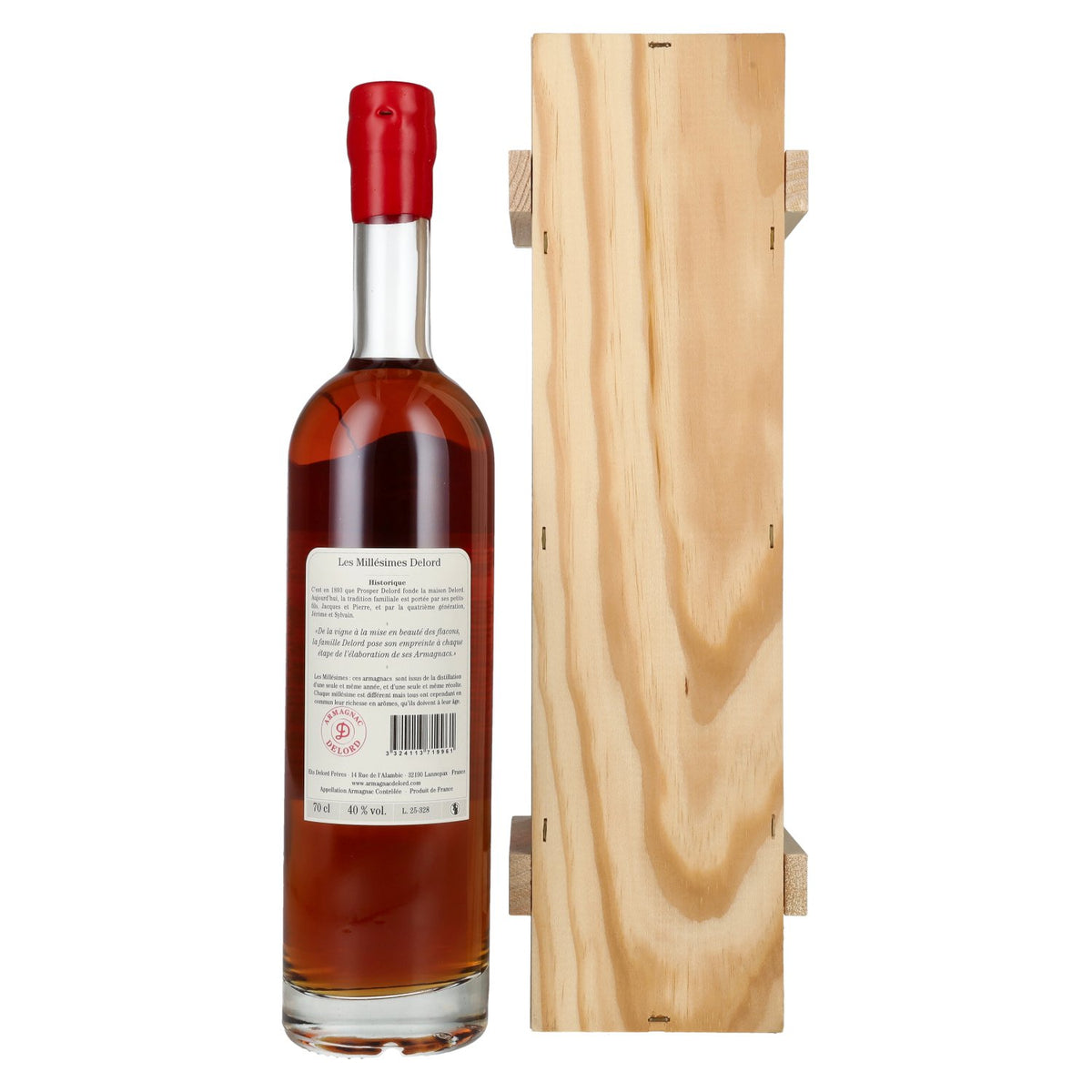 Armagnac Delord Vintage, 1996 Harvest, 40% vol., 0.7 l, in a wooden box
