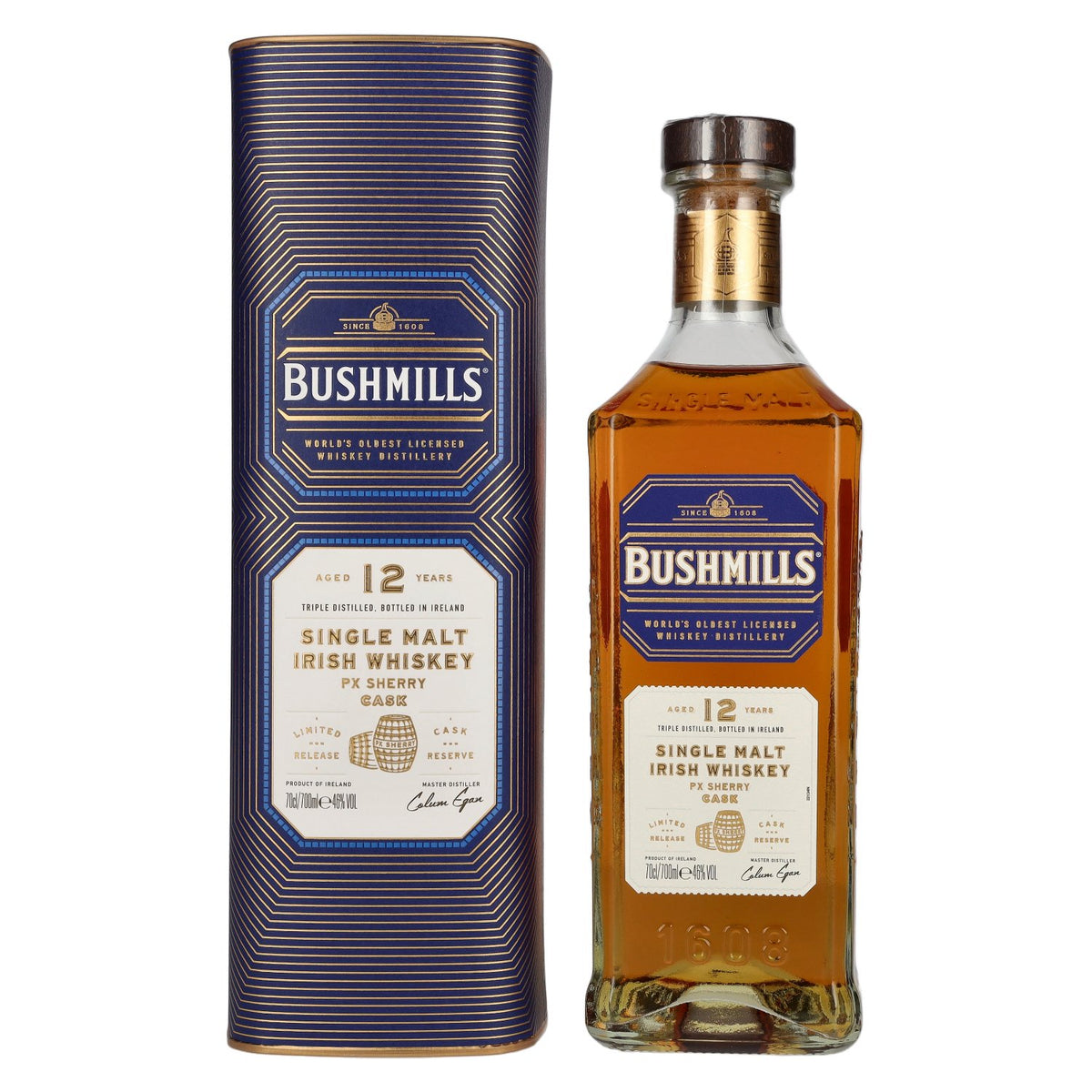 Whisky irlandais single malt Bushmills 12 ans d'âge PX SHERRY CASK, édition limitée, 46 % vol., 0,7 l, dans un coffret cadeau