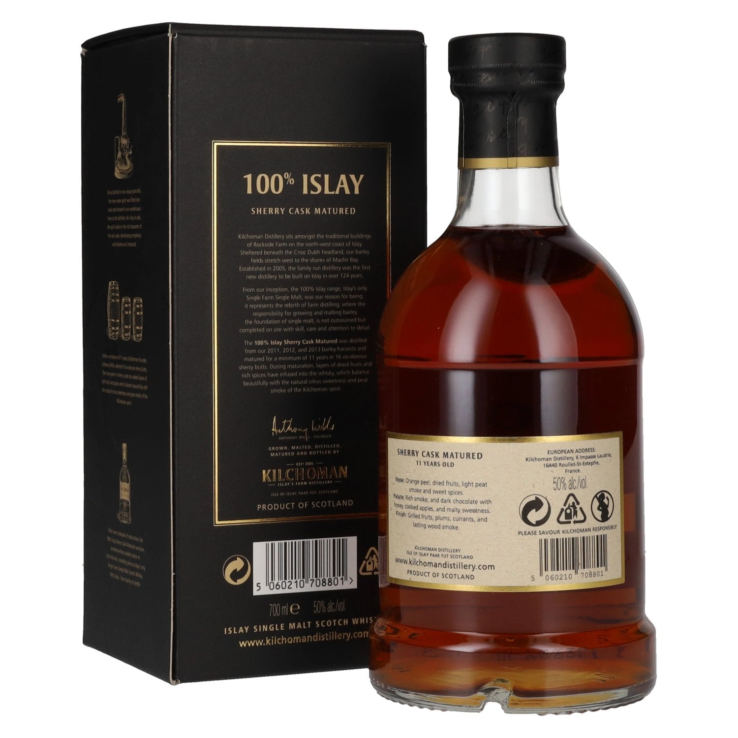 Kilchoman 100% Islay 11 Years Old Sherry Cask Islay Single Malt Scotch Whisky 50% Vol. 0,7l in geschenkverpakking