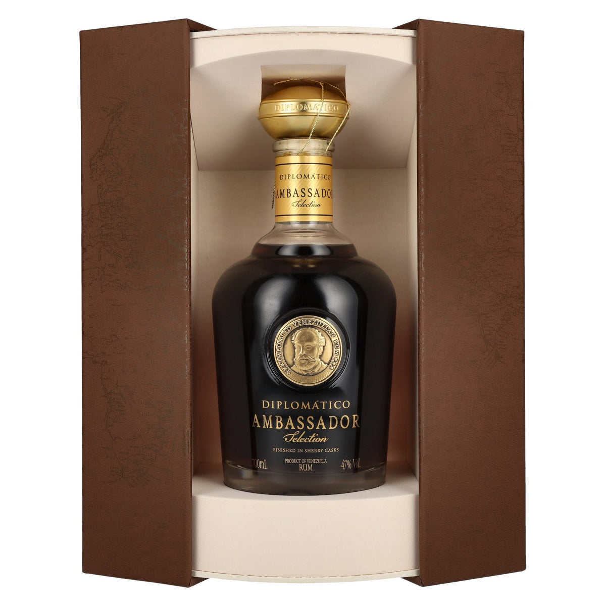 Diplomático AMBASSADOR Selection 47% Vol. 0.7l in a gift box with a leather-effect finish