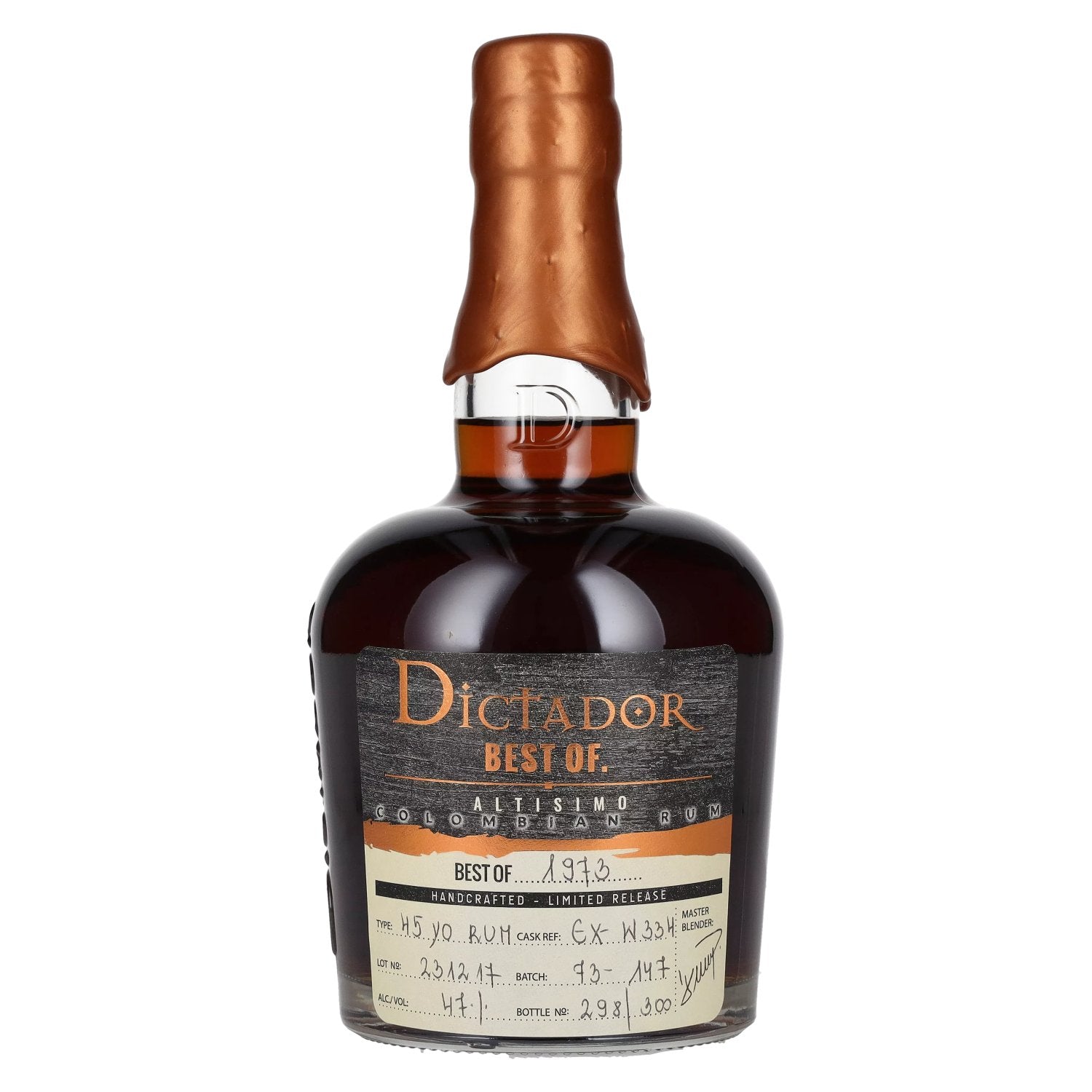 Dictador BEST OF 1973 ALTISIMO Colombiaanse Rum Limited Release 47% Vol. 0,7l