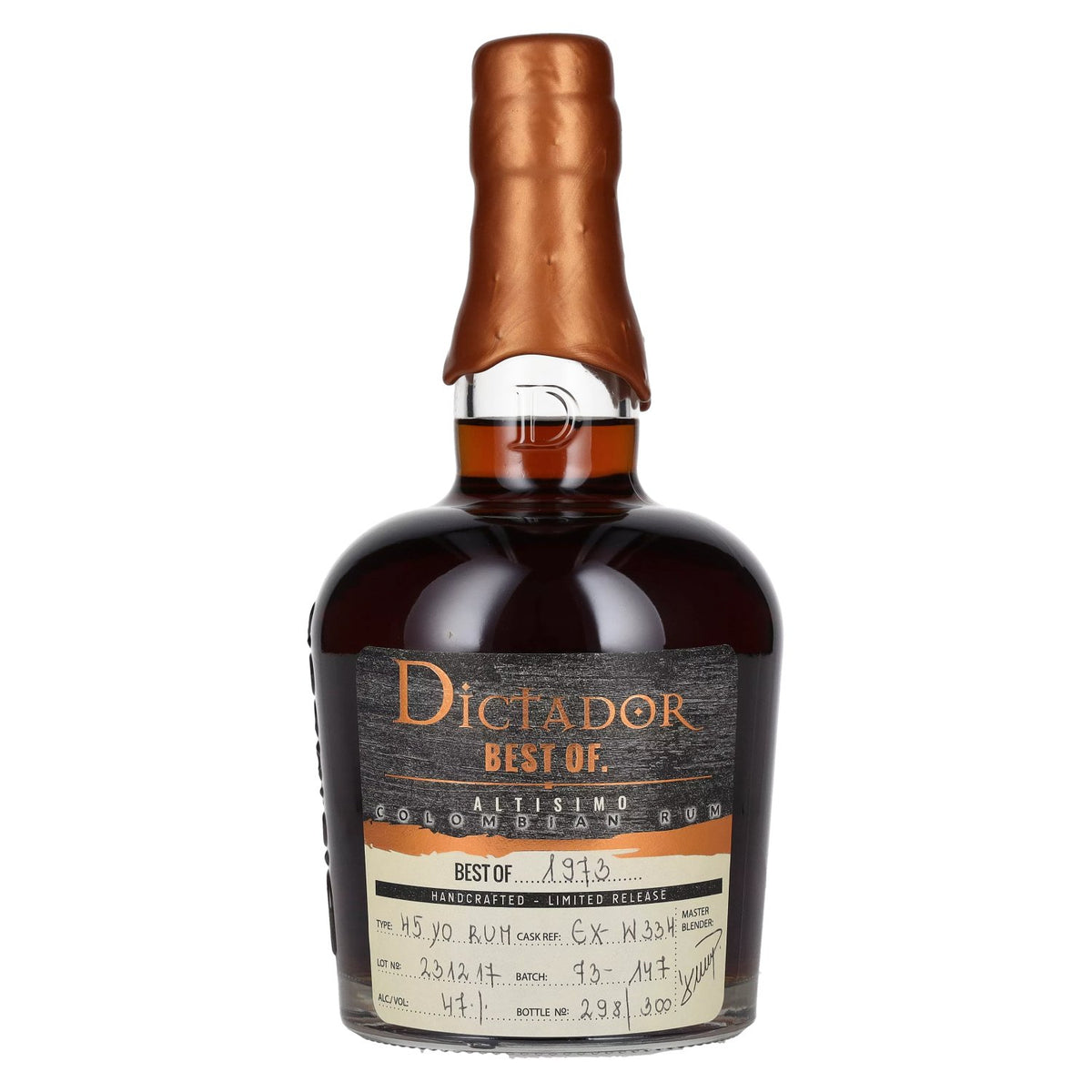 Dictador BEST OF 1973 ALTISIMO Rhum colombien Édition limitée 47 % vol. 0,7 l