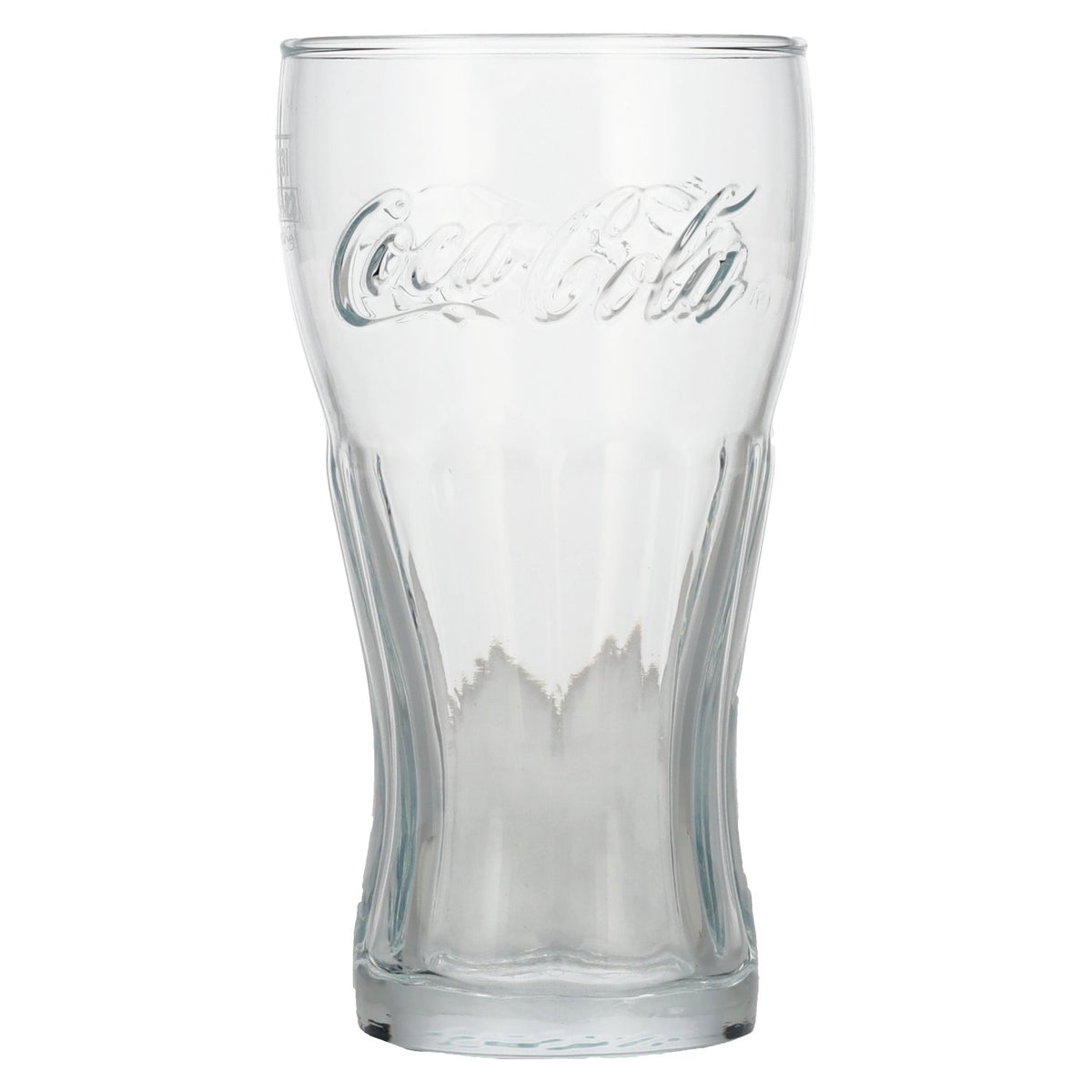Coca Cola contoured glass bottle, 0.3 litres, with calibration markings
