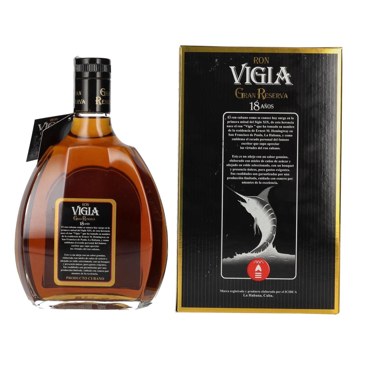 Ron Vigia Gran Reserva 18 Años 40% Vol. 0,7l en boîte cadeau