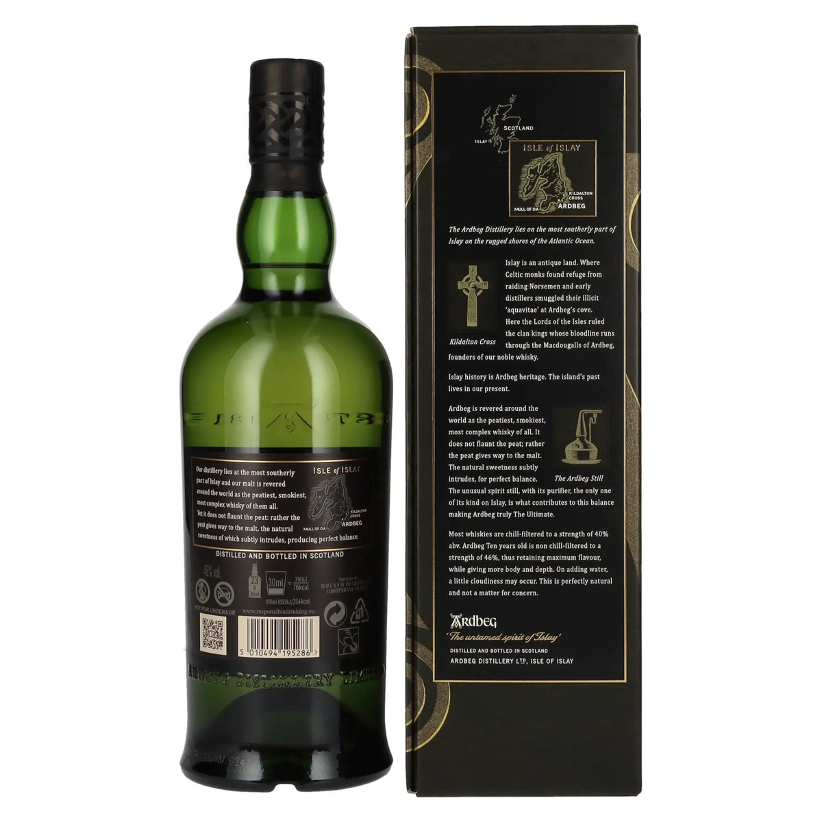 Ardbeg TEN Years Old Islay Single Malt 46% ABV, 0.7 litres, in a gift box